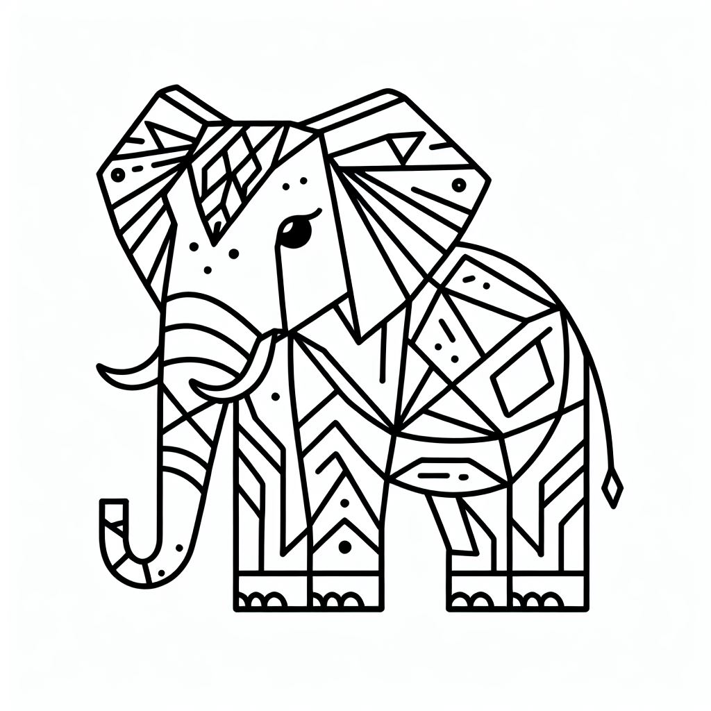 דף צביעה של פיל גיאומטרי דף צביעה של פיל גיאומטרי