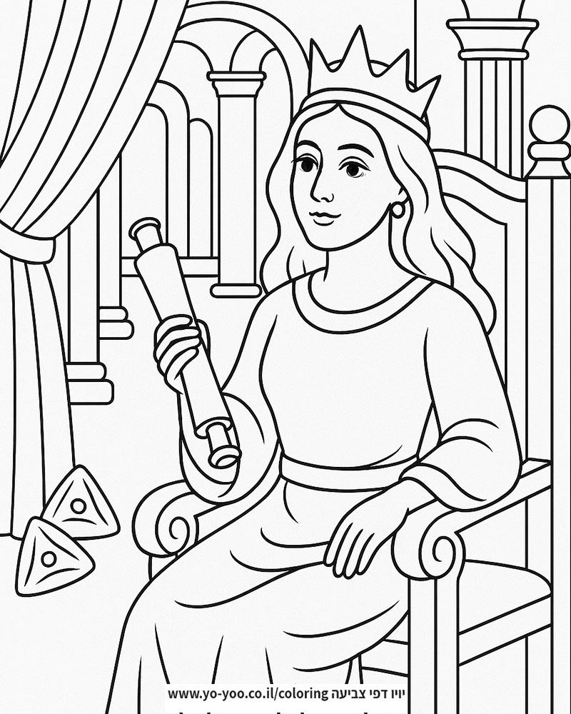 דף צביעה של מגילת אסתר דף צביעה של מגילת אסתר