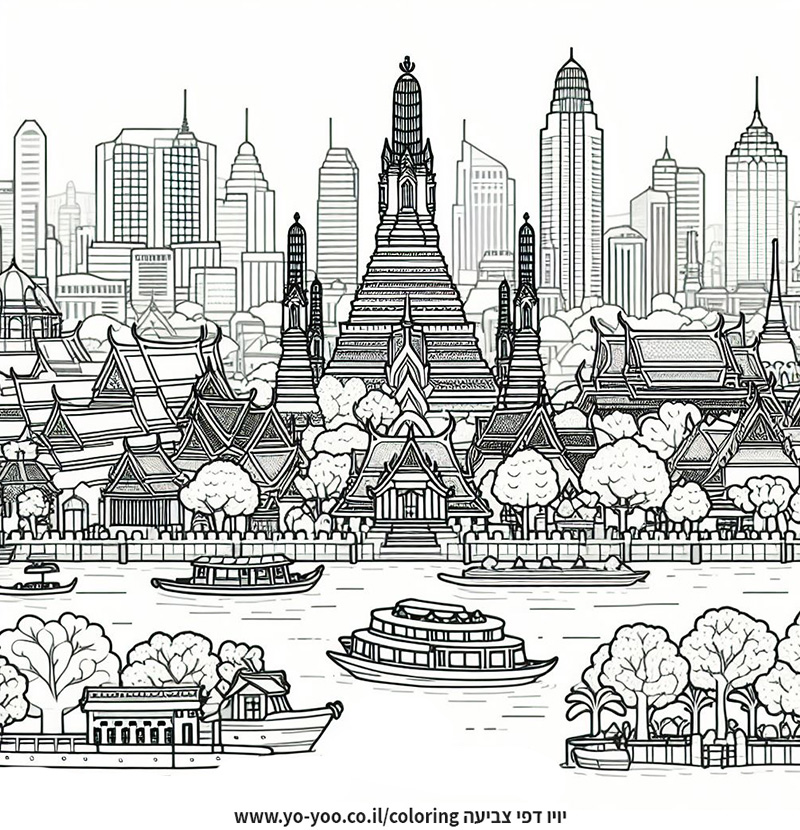 דף צביעה של בנקוק דף צביעה של בנקוק