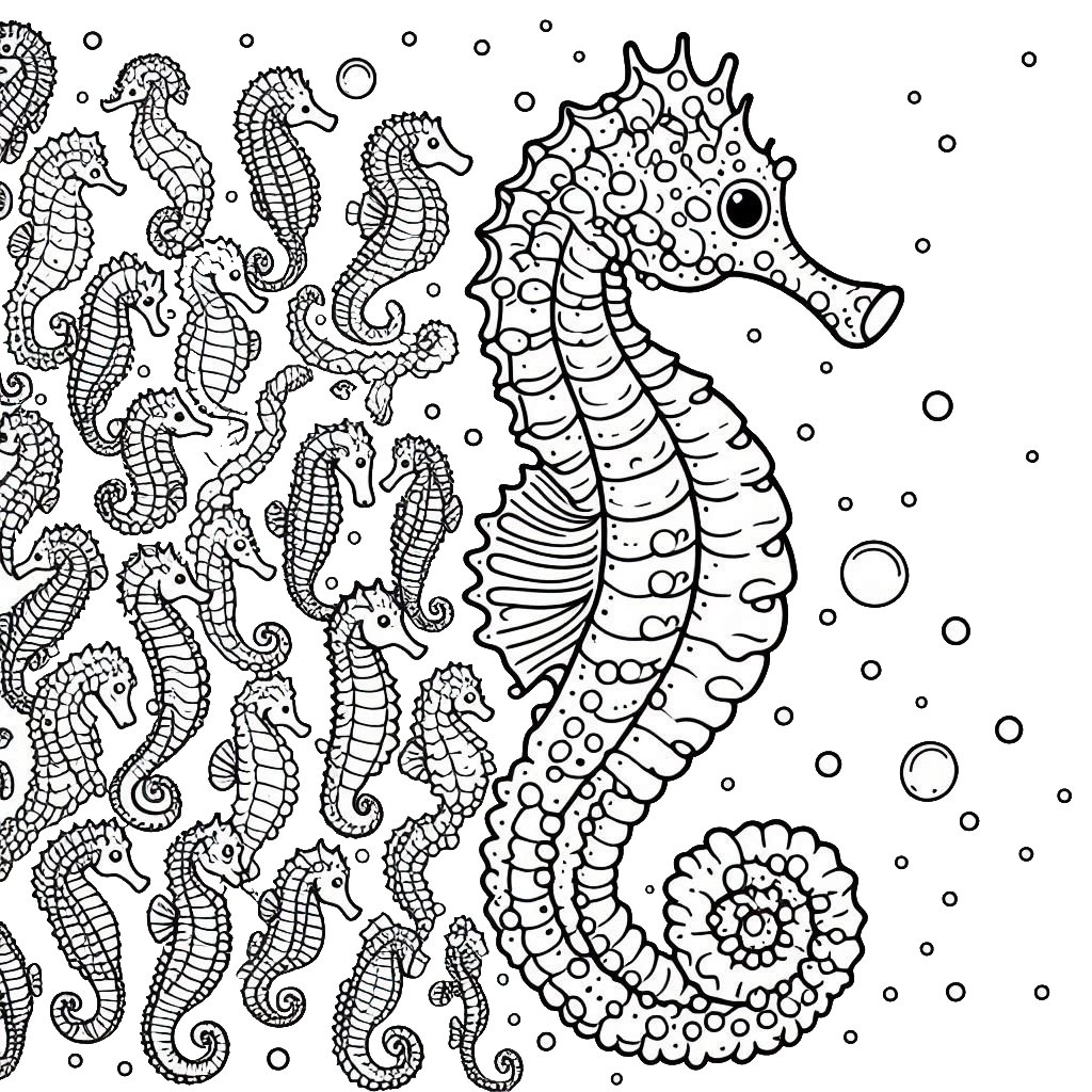 דף צביעה של סוסוני ים דף צביעה של סוסוני ים