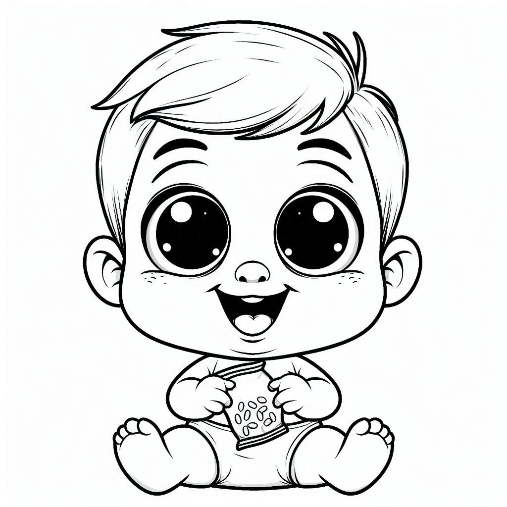 תינוק אוכל במבה לצביעה תינוק אוכל במבה לצביעה