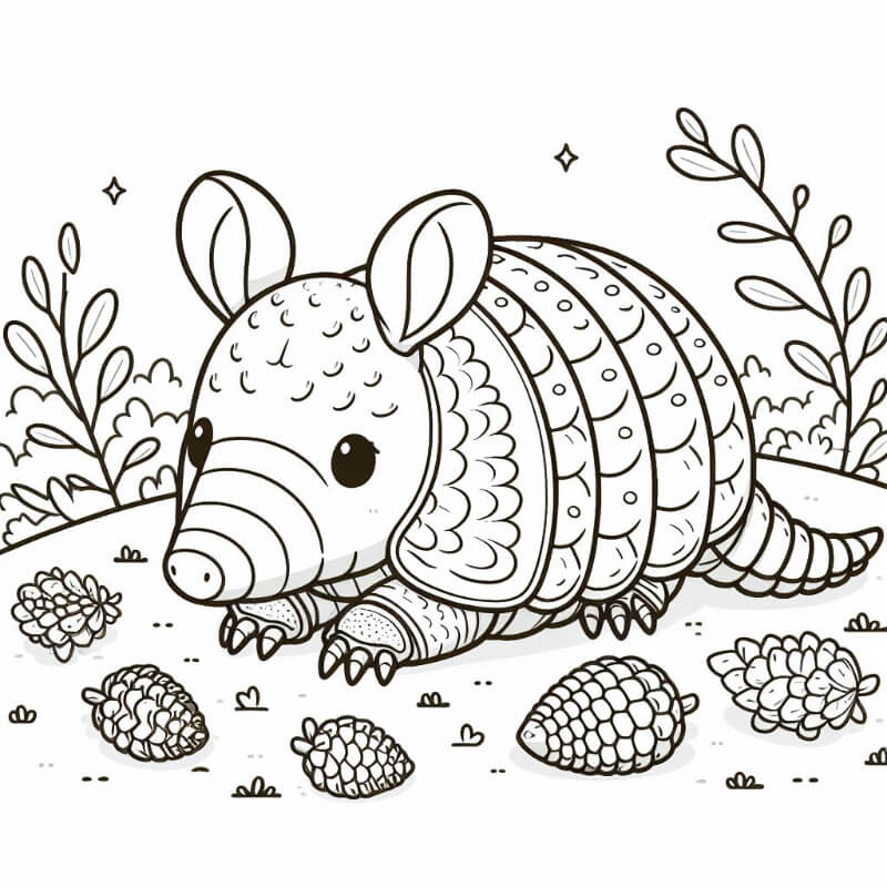 דף צביעה של ארמדיל חמוד דף צביעה של ארמדיל חמוד