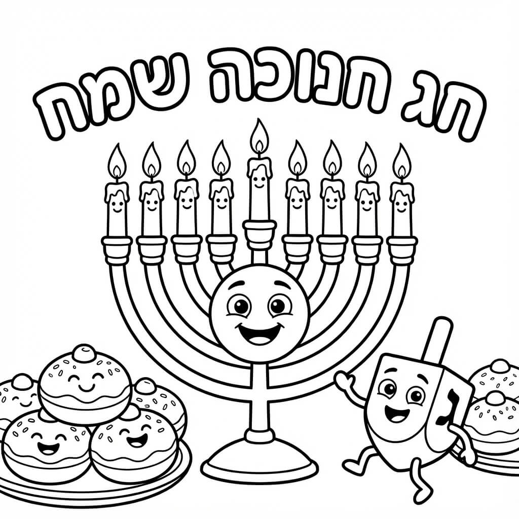תמונה יפה לחנוכה לצביעה תמונה יפה לחנוכה לצביעה