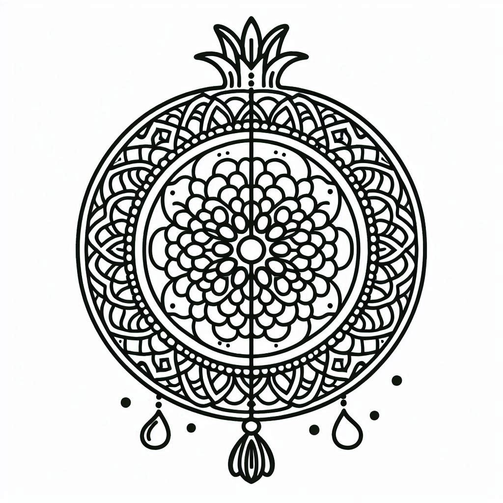 דף צביעה של מנדלה רימון דף צביעה של מנדלה רימון