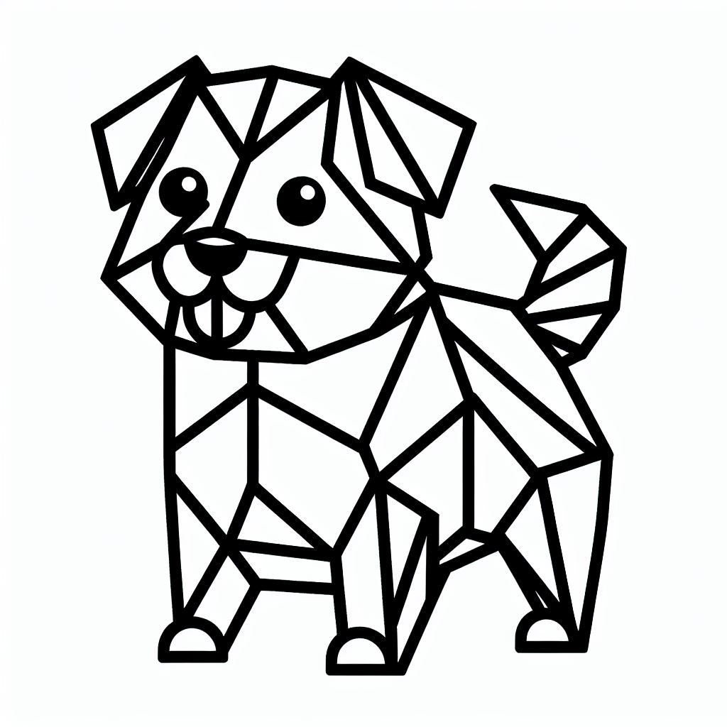דף צביעה של כלב גיאומטרי דף צביעה של כלב גיאומטרי