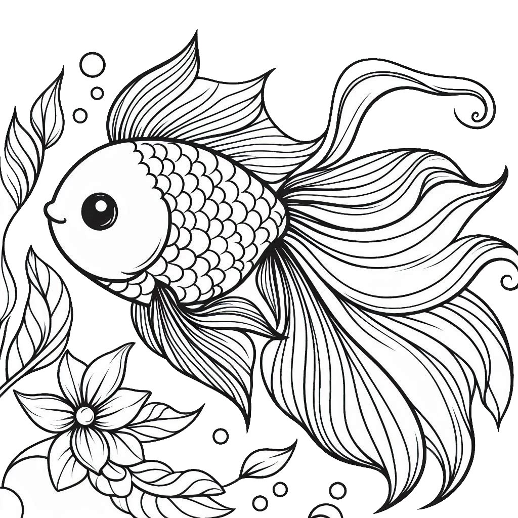 דף צביעה של דג זהב דף צביעה של דג זהב