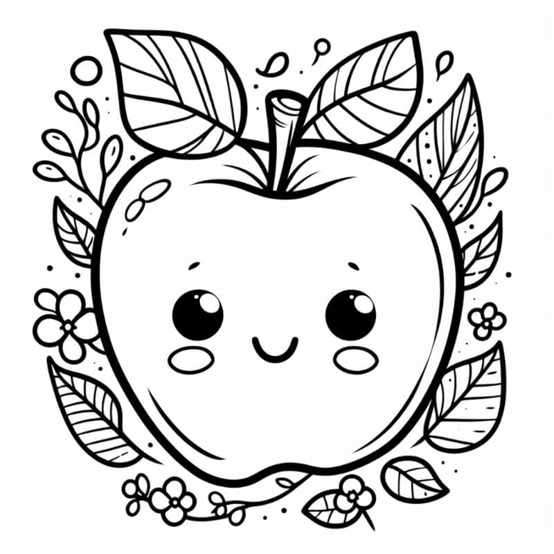 דף צביעה של תפוח דף צביעה של תפוח