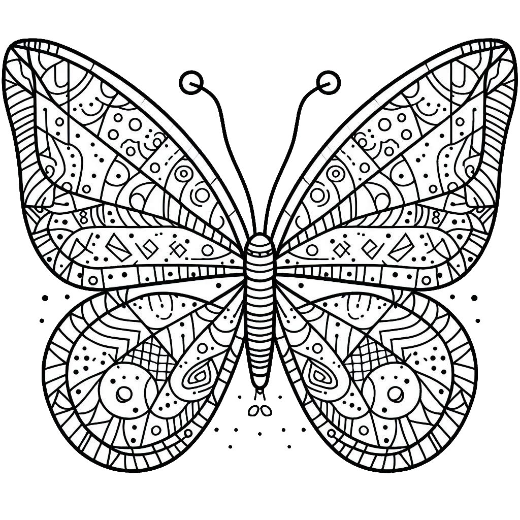 פרפר עם צורות לצביעה פרפר עם צורות לצביעה