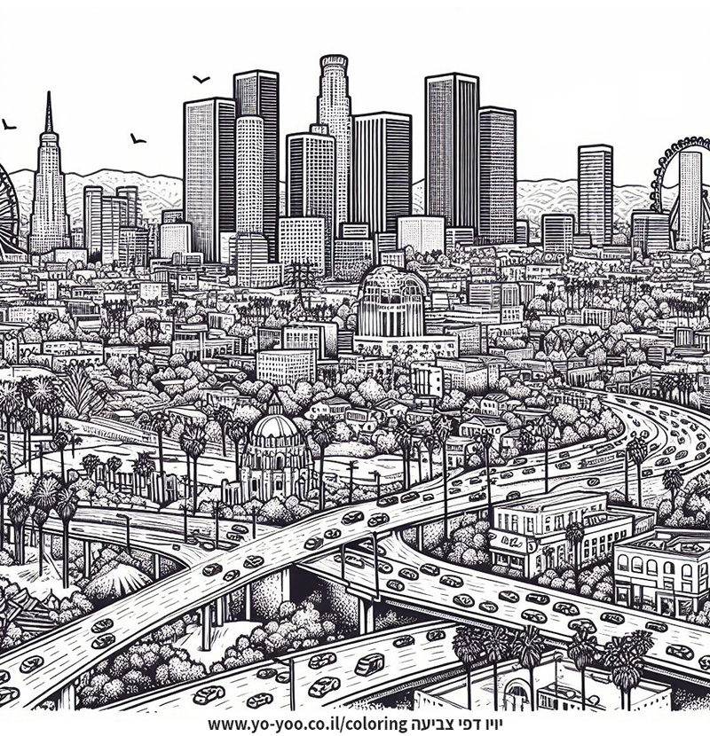 דף צביעה של לוס אנג'לס דף צביעה של לוס אנג'לס