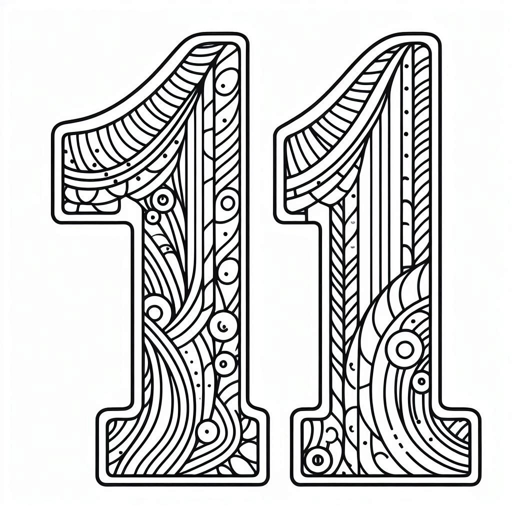 דף צביעה של מספר 11 דף צביעה של מספר 11