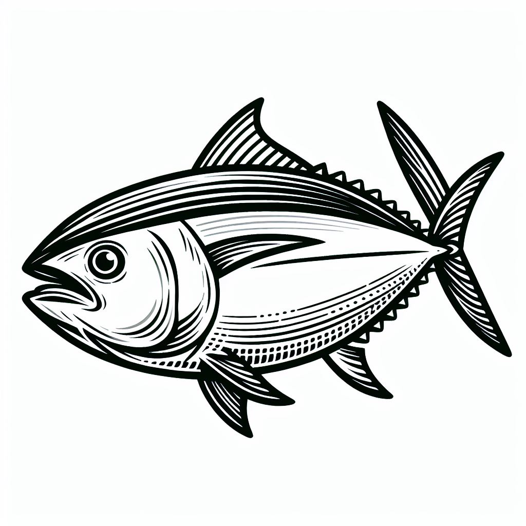 דף צביעה של דג טונה דף צביעה של דג טונה