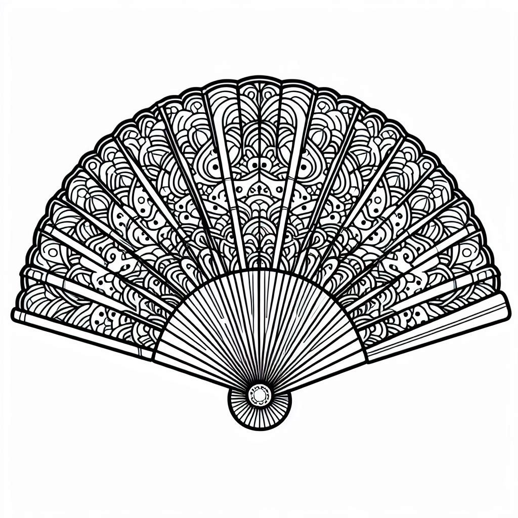 דף צביעה של מניפה דף צביעה של מניפה