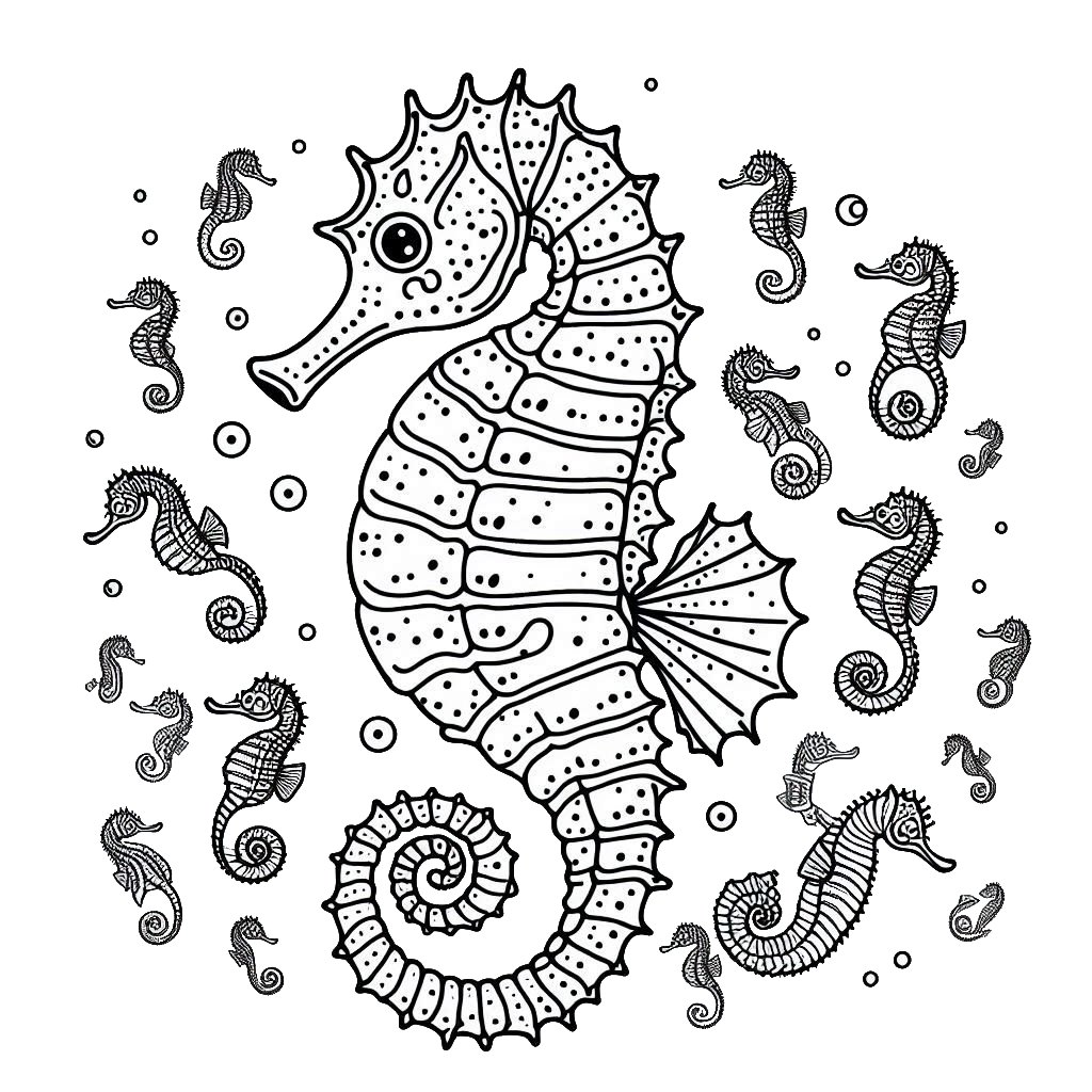 דף צביעה של סוסון ים דף צביעה של סוסון ים