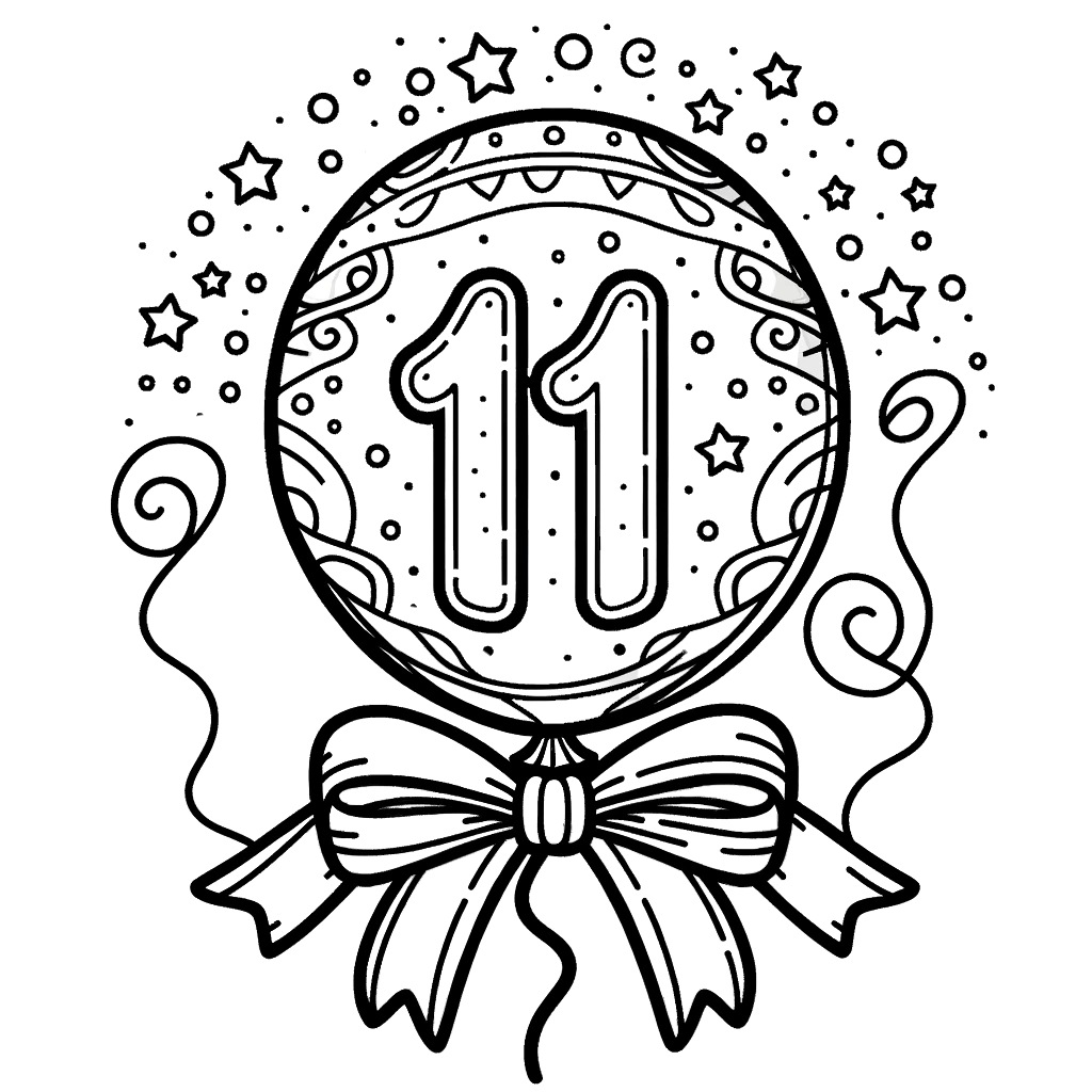 בלון עם המספר 11 לצביעה בלון עם המספר 11 לצביעה