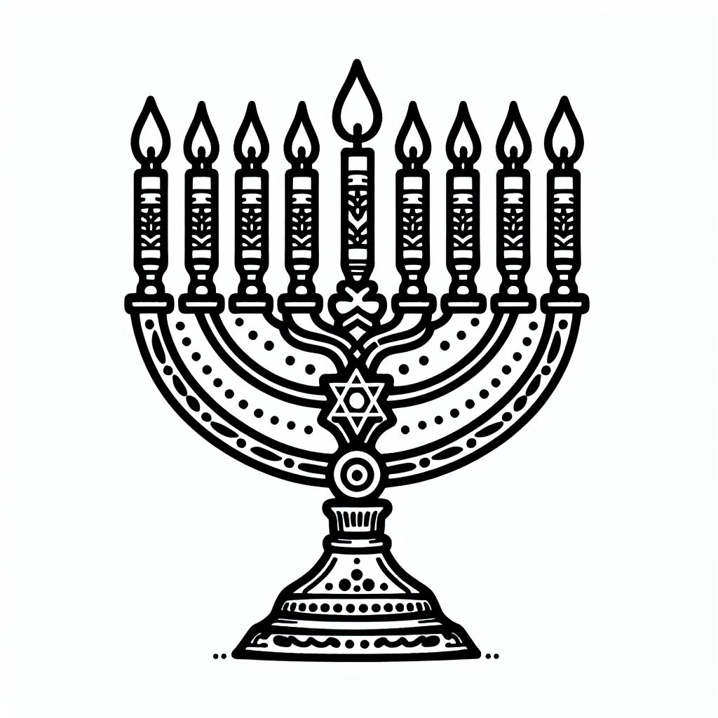דף צביעה של חנוכייה דף צביעה של חנוכייה