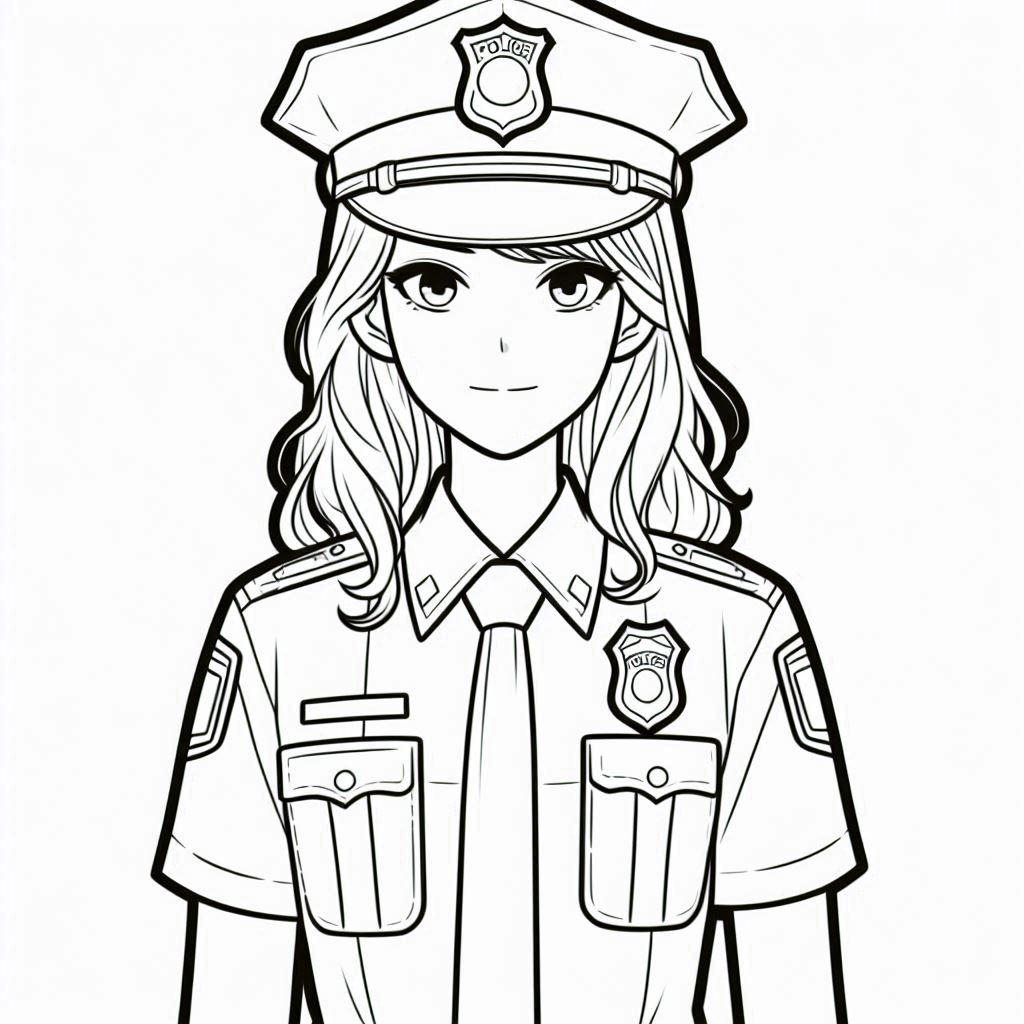 דף צביעה של שוטרת דף צביעה של שוטרת