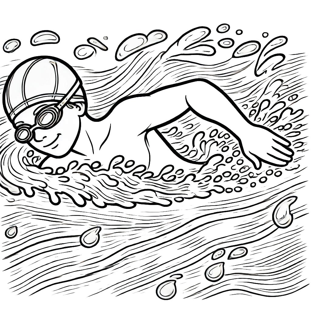 דף צביעה של שחיין דף צביעה של שחיין