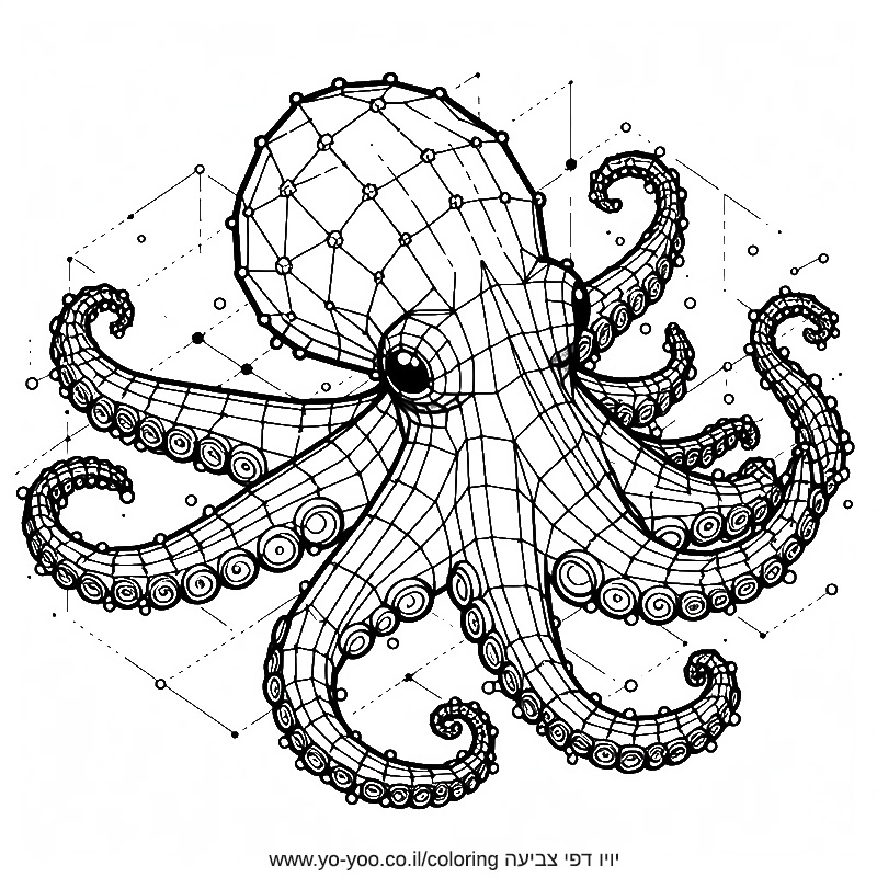 תמנון תלת מימדי לצביעה תמנון תלת מימדי לצביעה